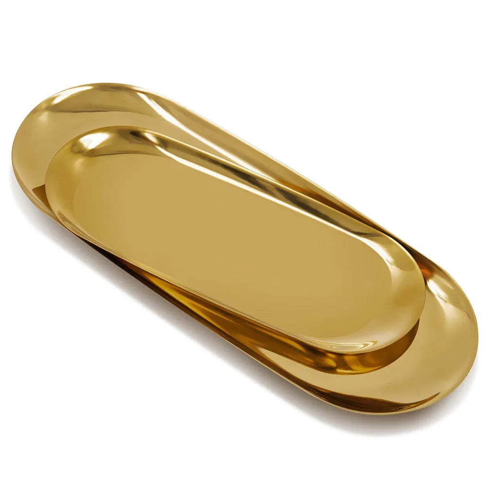 Bandeja De Armazenamento De Ouro De Aço Inoxidável, Placa De Exibição De Frutas e Jóias, Vaidade Da Cozinha, Ferramentas Organizadoras, Rack De Banheiro De Metal