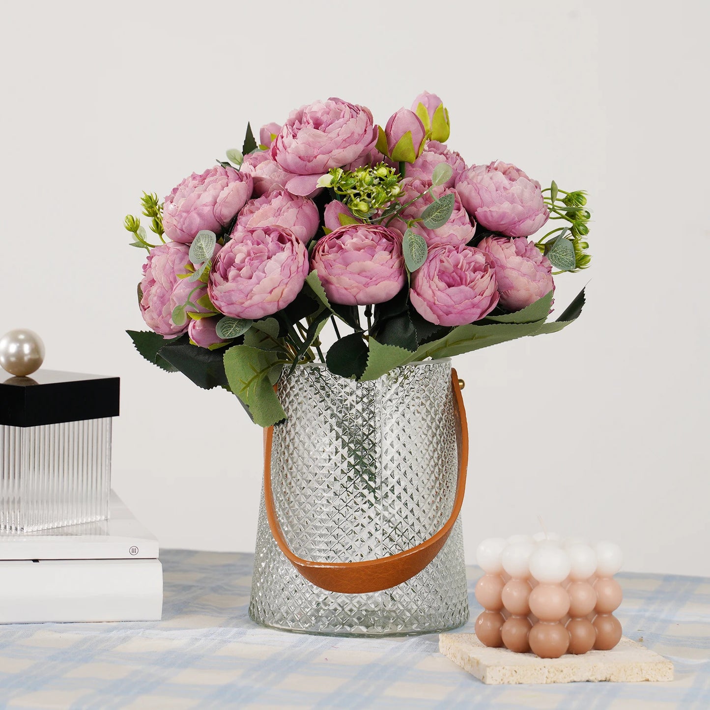 Buquê de Rosas e Peônias de Seda - Elegância Floral