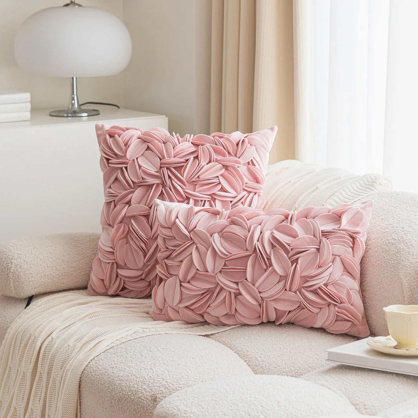 Capa de Almofada Luxo Floral 3D em Veludo