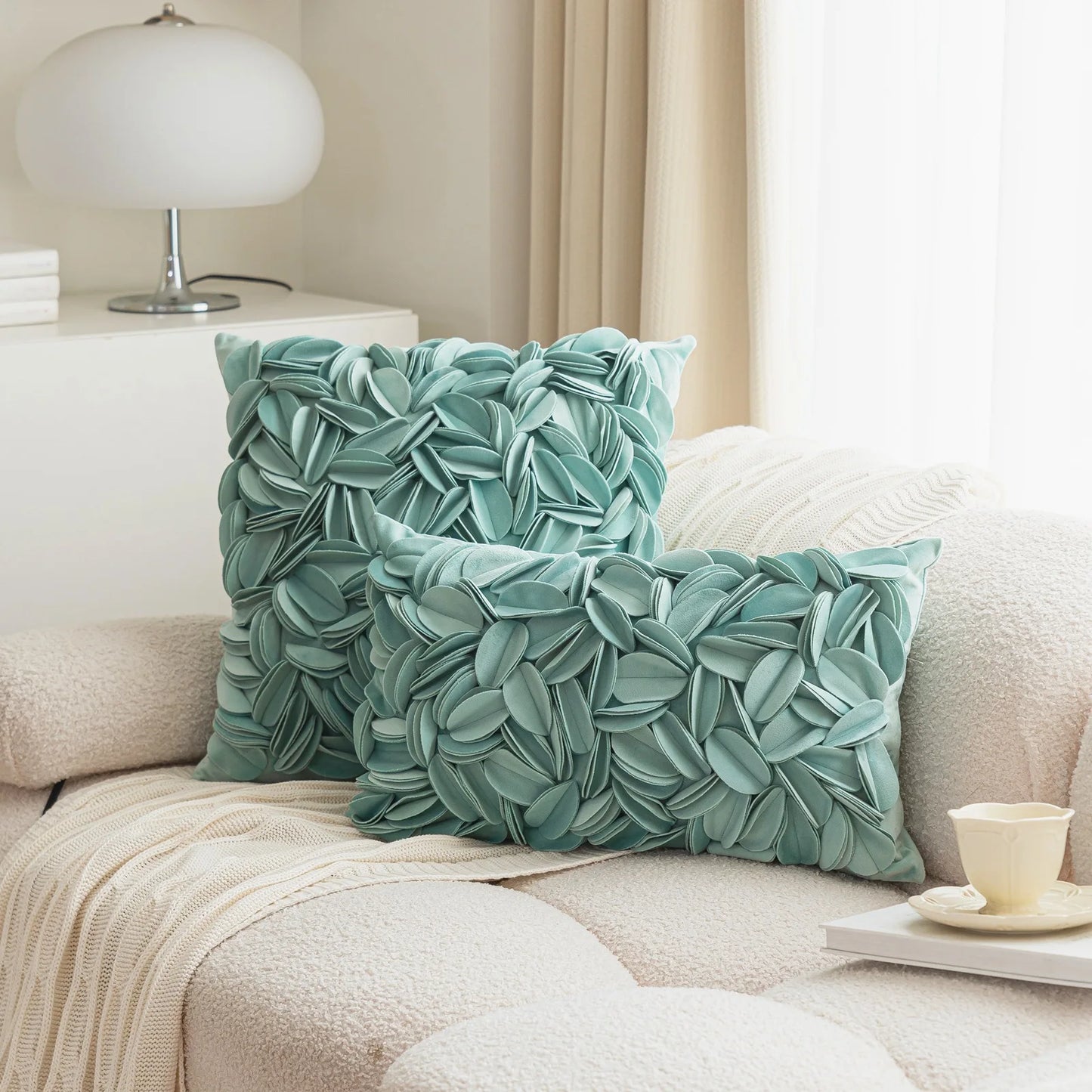 Capa de Almofada Luxo Floral 3D em Veludo