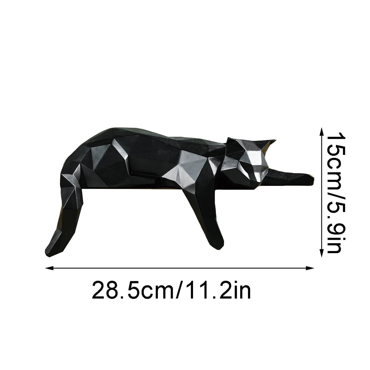 Estátua de Gato Branco / Preto Geométrica - Macasishop