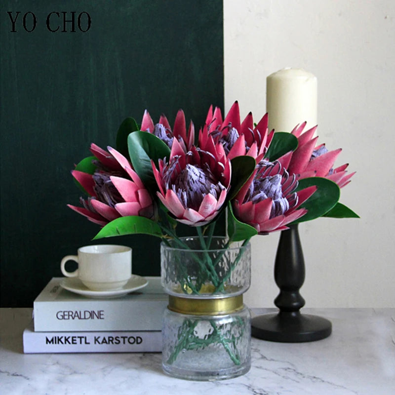 King Protea, DIY Arranjo De Flores, Falso Imperador Flores, Branco, Festa Em Casa, Casamento Decoração De Mesa