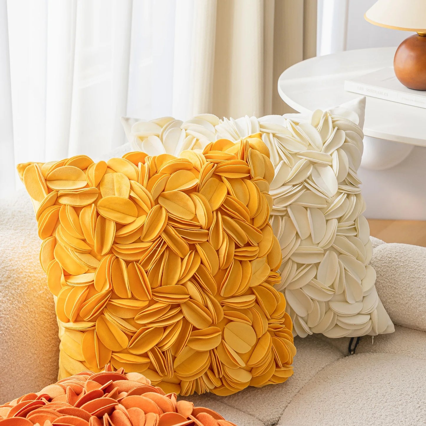 Capa de Almofada Luxo Floral 3D em Veludo