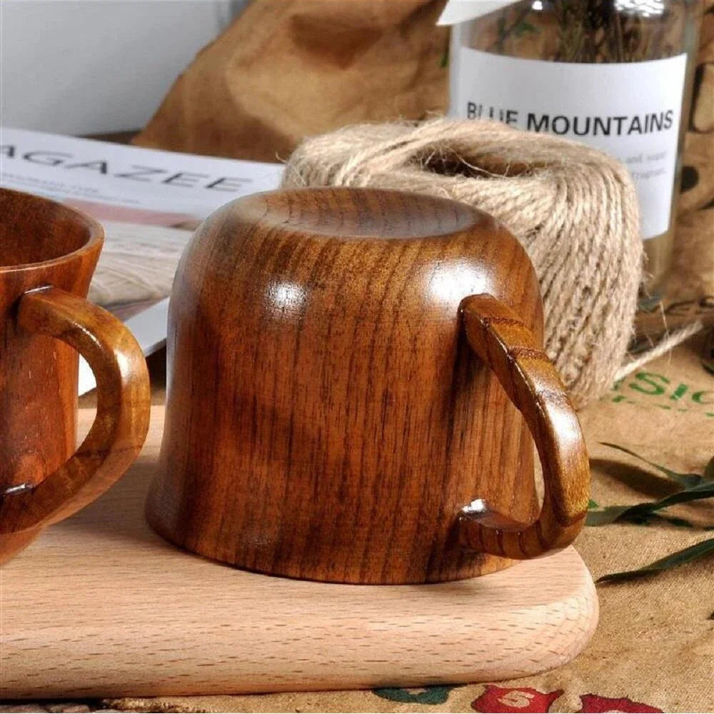 Caneca de Madeira com Alça Minimalista - Macasishop