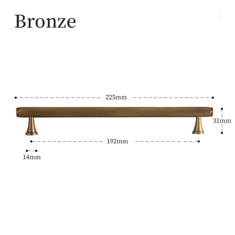 Puxadores de Bronze com Padrão Knurl Elegantes para Móveis