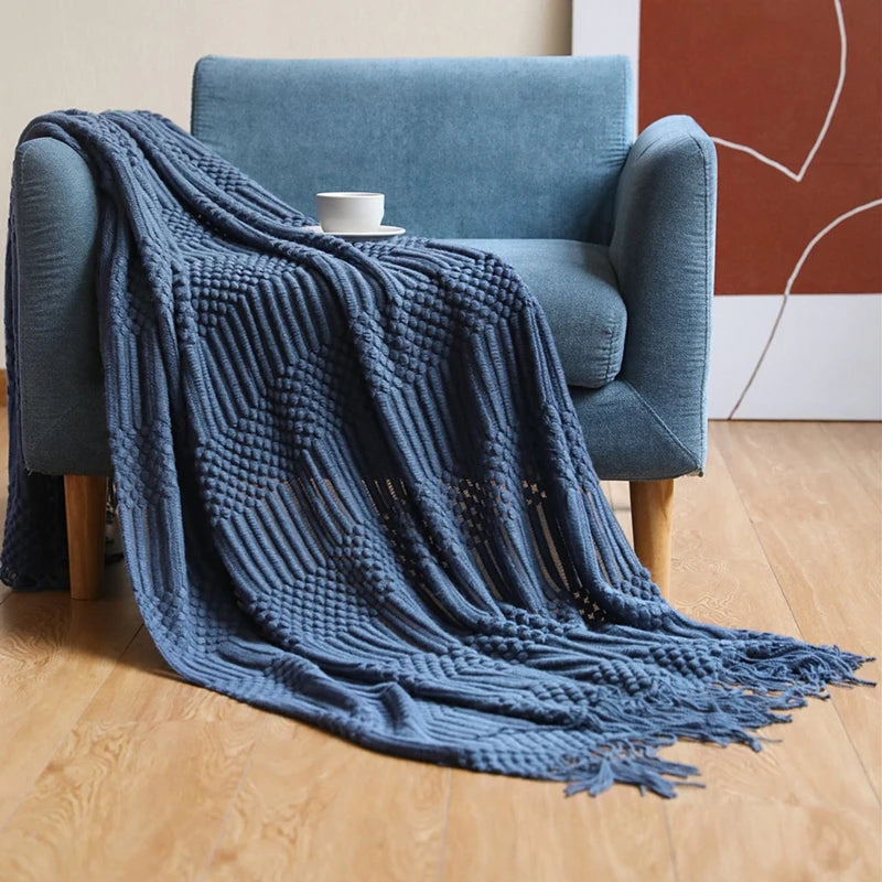 Manta Boho Luxo Texturizada para Sofá
