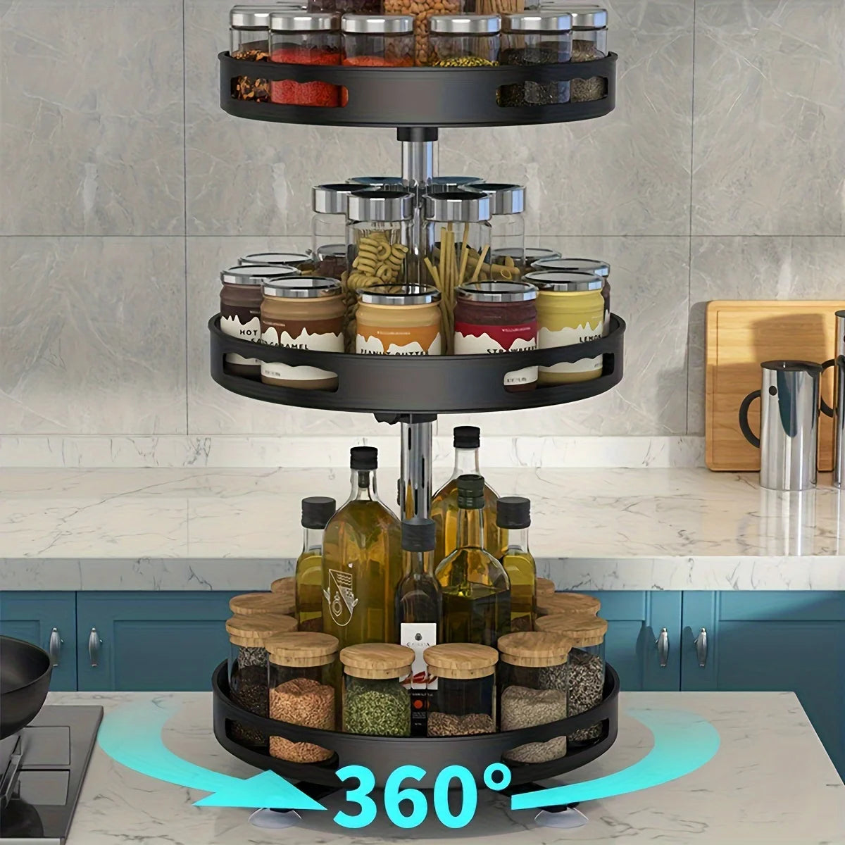 Organizador Giratório 360° para Temperos - Praticidade e Sofisticação