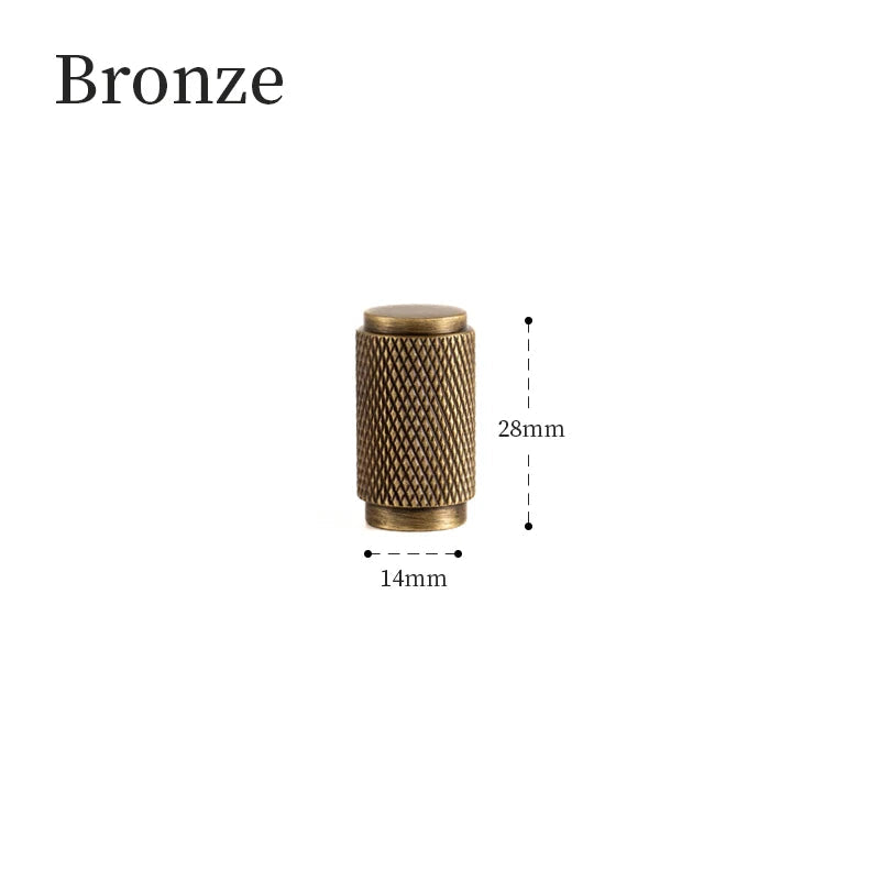Puxadores de Bronze com Padrão Knurl Elegantes para Móveis