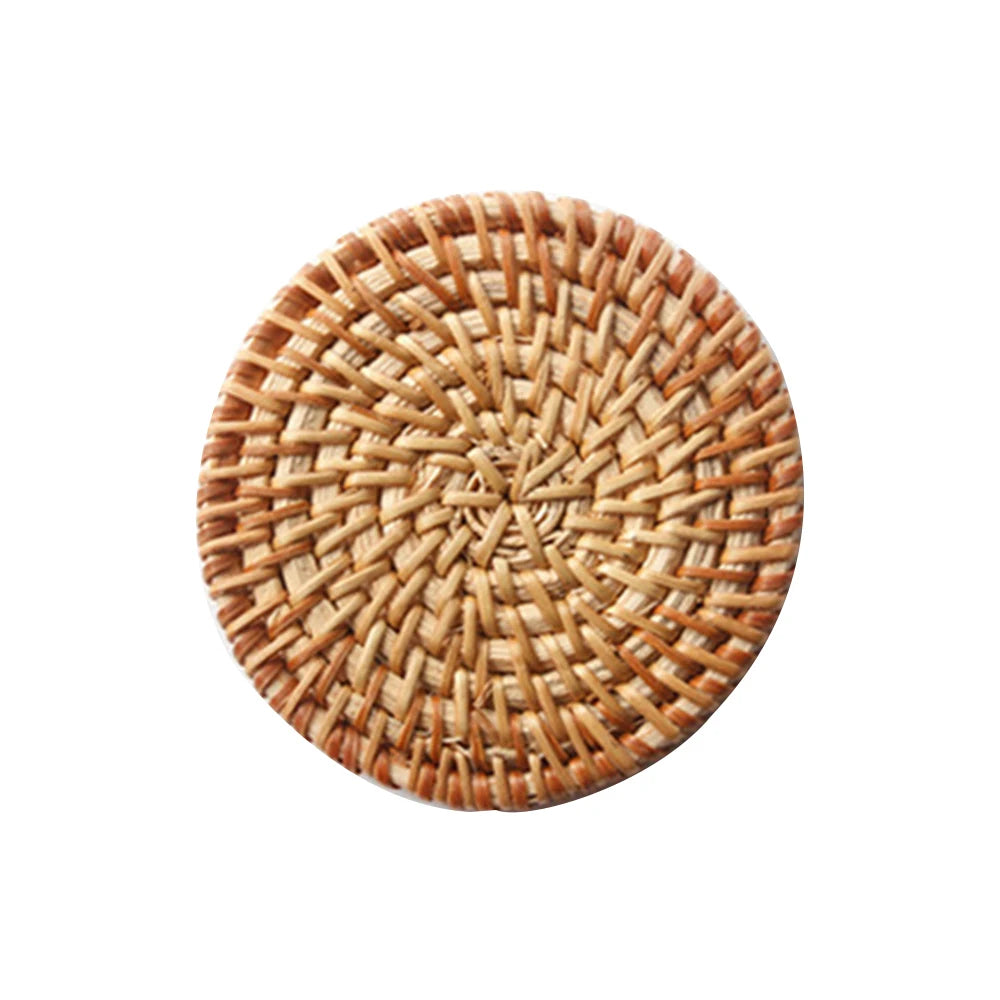 Conjunto de Porta-Copos de Rattan Elegante - 6 Peças