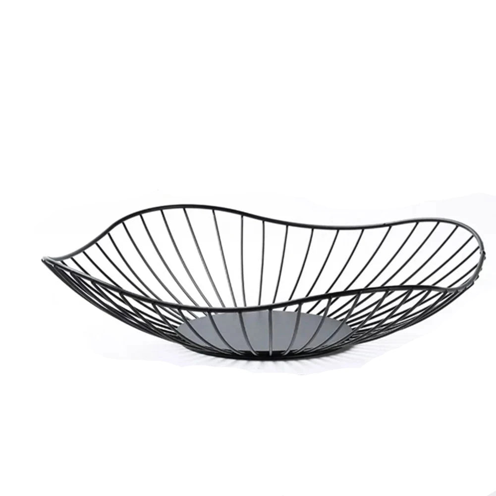 Cesta De Frutas De Ferro Oco Preta Baixa, Tigela De Lavagem, Fruteira, Cesta De Armazenamento, Sala De Estar, Mesa De Centro, Lanche