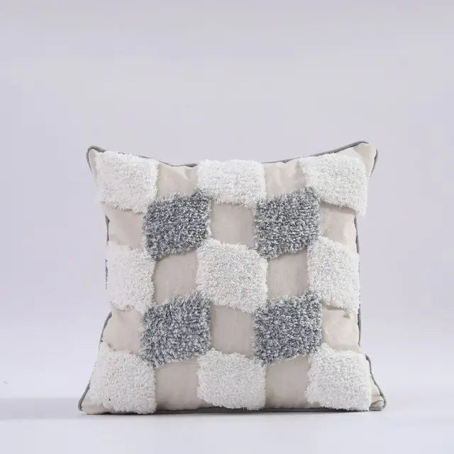 Capa de Almofada Boho Marrocos Tufted com Borlas