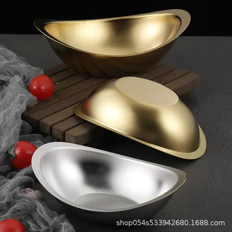 304 aço inoxidável Golden Bowl, Coreano Salad Bowl, Snack Sobremesa Bowl, Cozinha Louça, Comercial