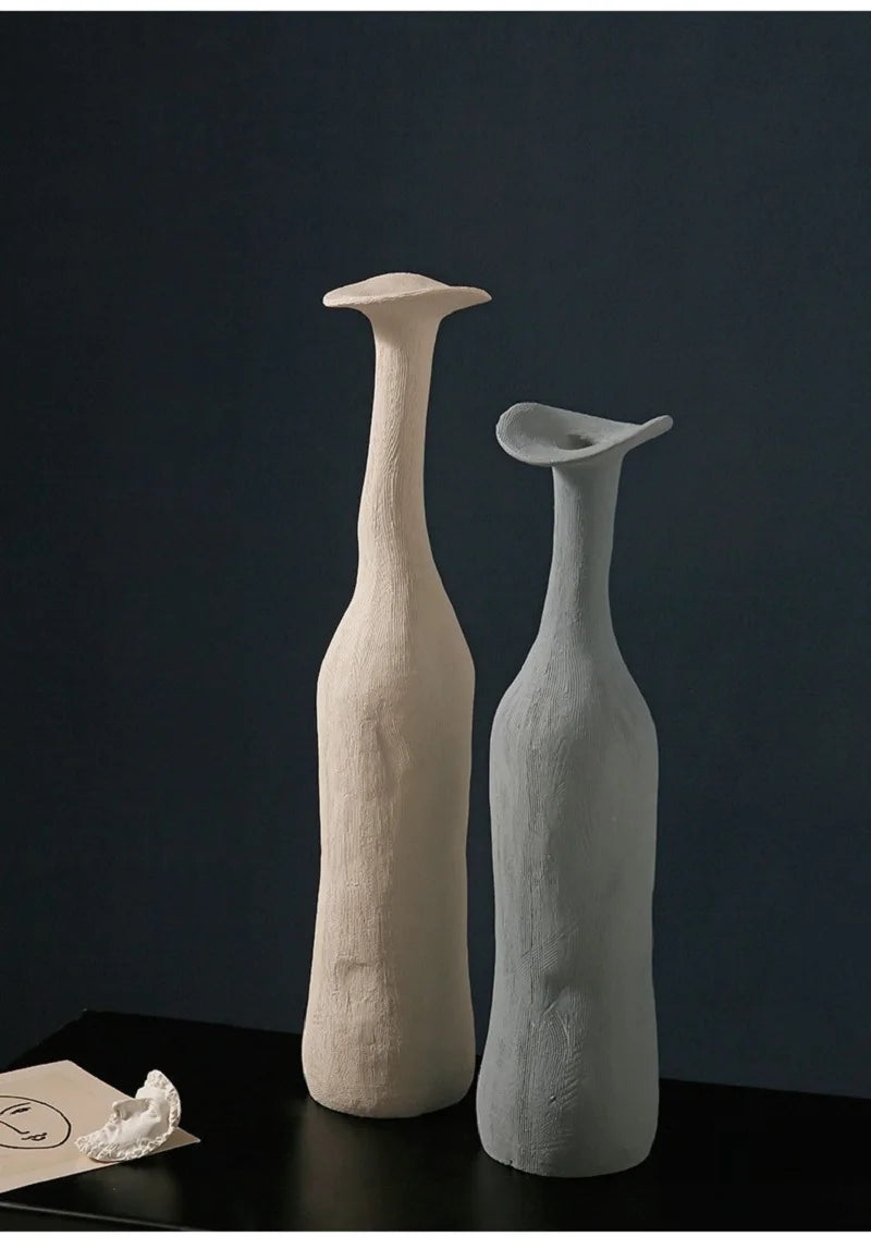 Vaso Nórdico de Cerâmica - Elegância Morandi