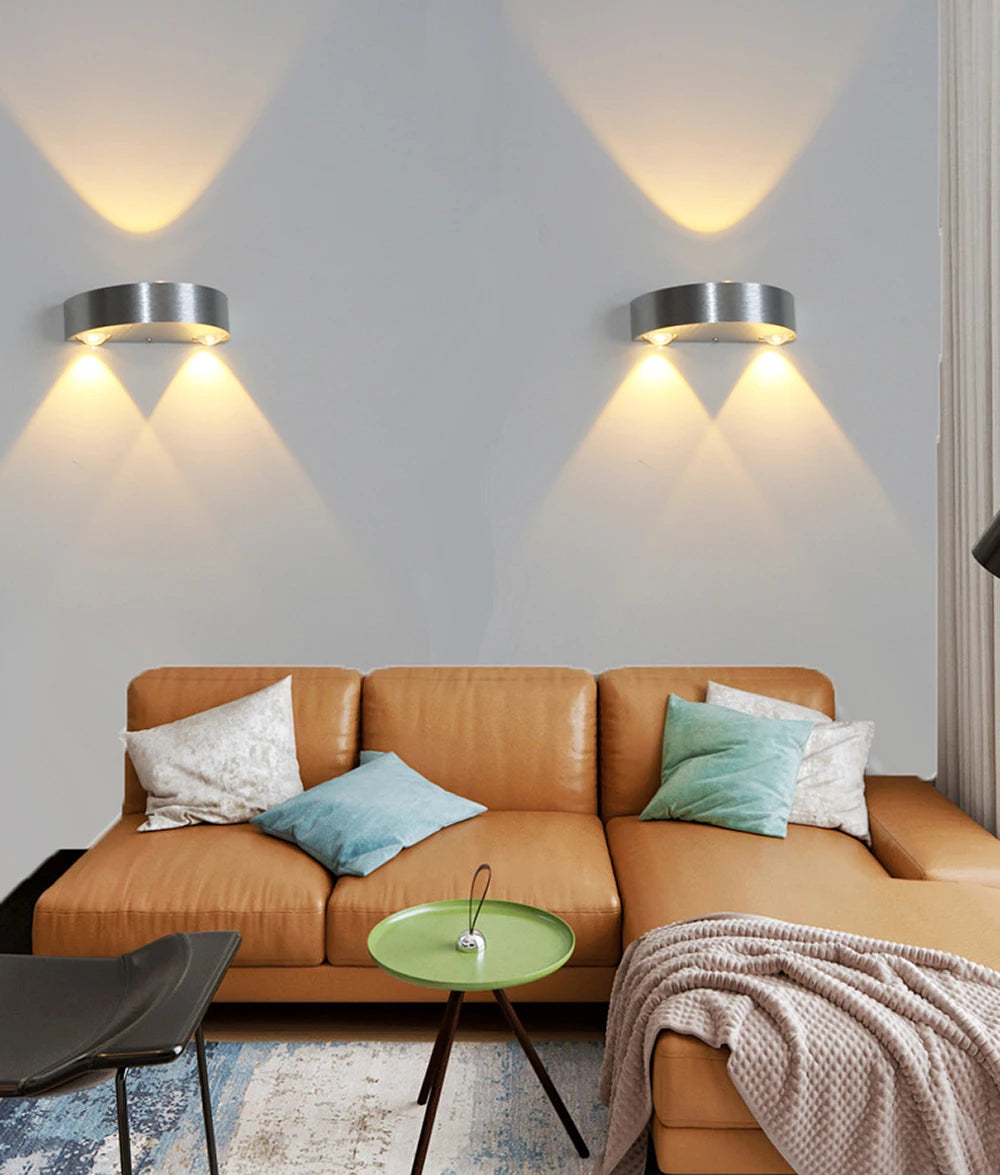 3w led lâmpadas de parede interior moderno simples alumínio casa iluminação para cima e para baixo luz quarto sala estar corredor decorativo luzes parede