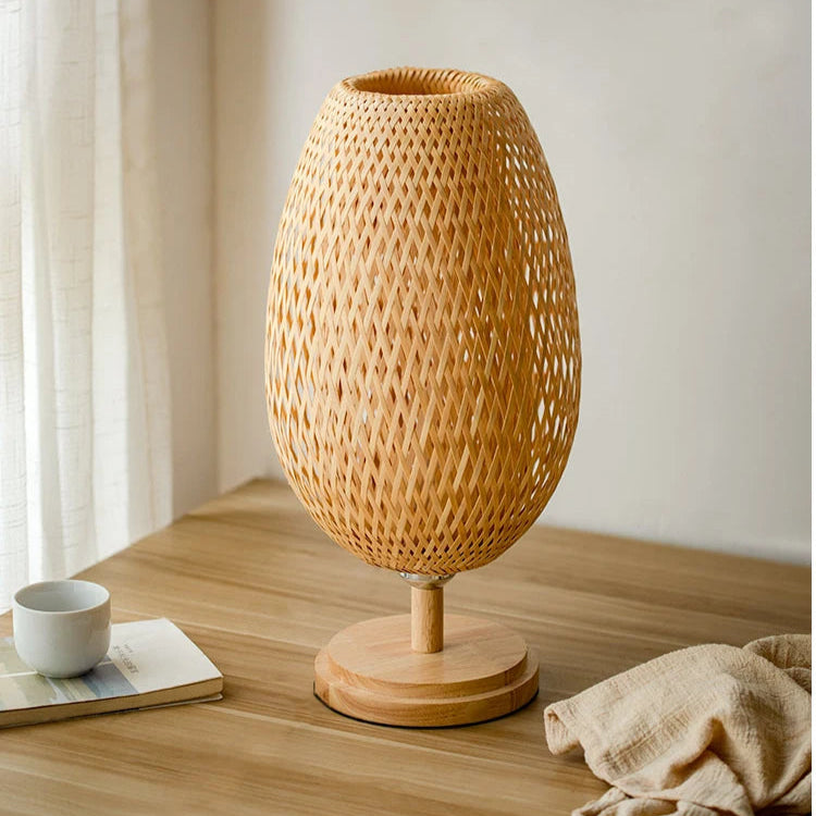 Abajur de Mesa de Vime Elegante - Macasishop
