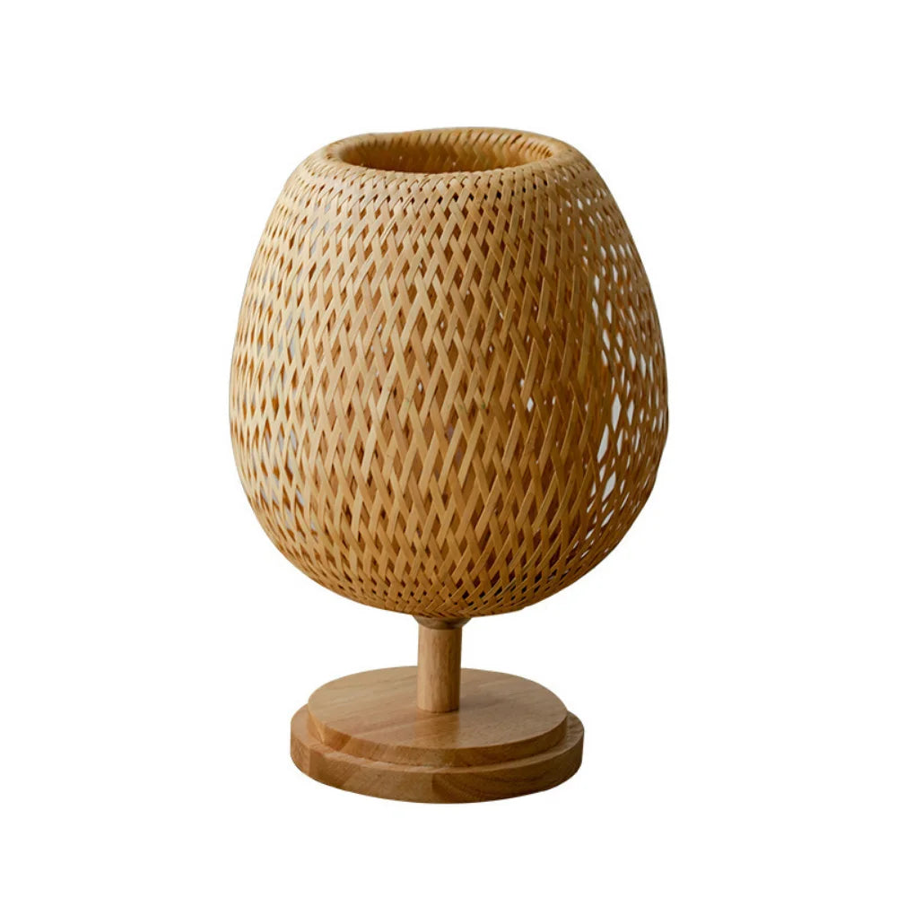 Abajur de Mesa de Vime Elegante - Macasishop