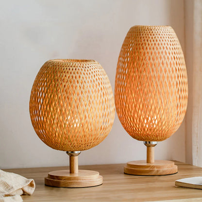 Abajur de Mesa de Vime Elegante - Macasishop