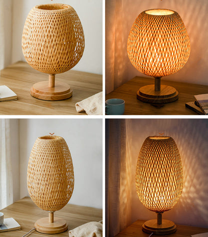 Abajur de Mesa de Vime Elegante - Macasishop