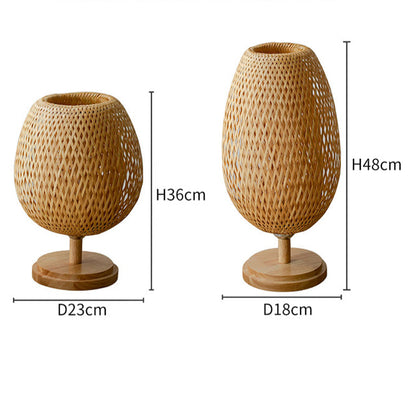 Abajur de Mesa de Vime Elegante - Macasishop