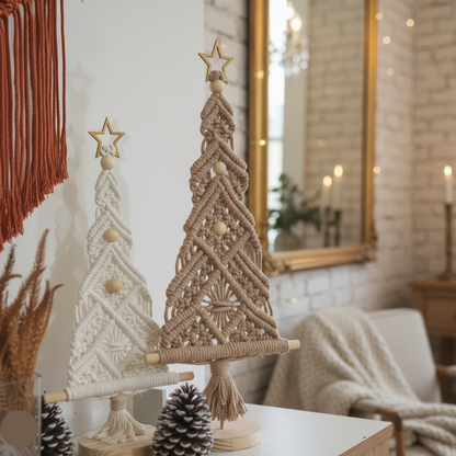 Árvore de Natal Artesanal em Macramê