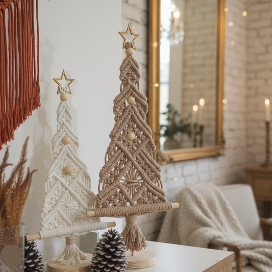 Árvore de Natal Artesanal em Macramê