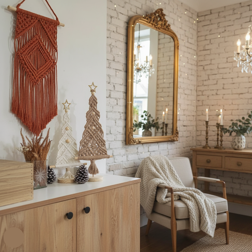 Árvore de Natal Artesanal em Macramê