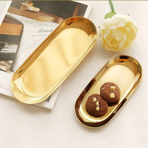 Bandeja De Armazenamento De Ouro De Aço Inoxidável, Placa De Exibição De Frutas e Jóias, Vaidade Da Cozinha, Ferramentas Organizadoras, Rack De Banheiro De Metal