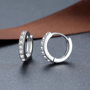 100% real 925 brincos de argola de prata esterlina para as mulheres círculo redondo brinco zircão piercing brincos personalizados tendência jóias
