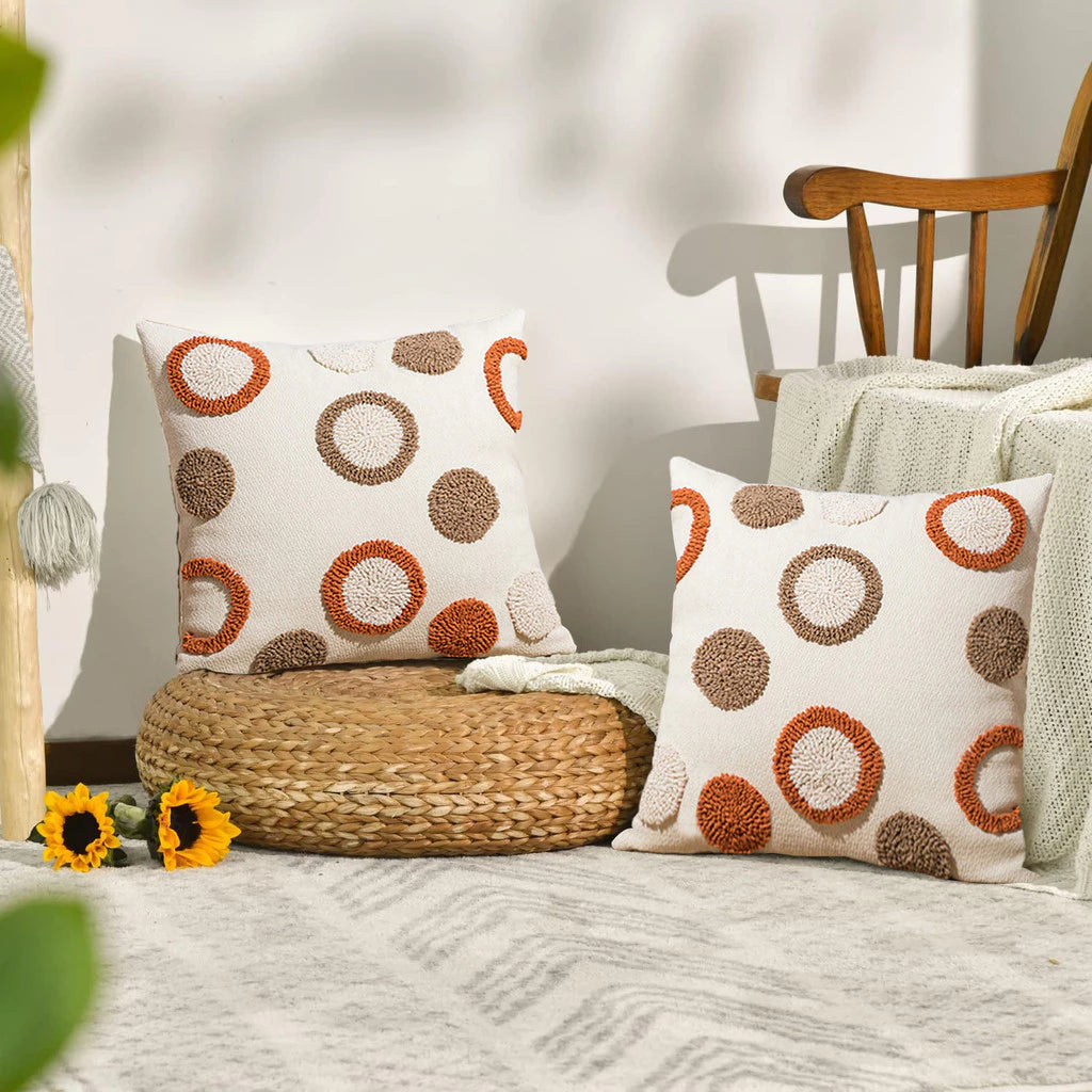Capas de Almofada Bordadas - Kit com 2 Capas de Almofadas Boho para Sala e Quarto