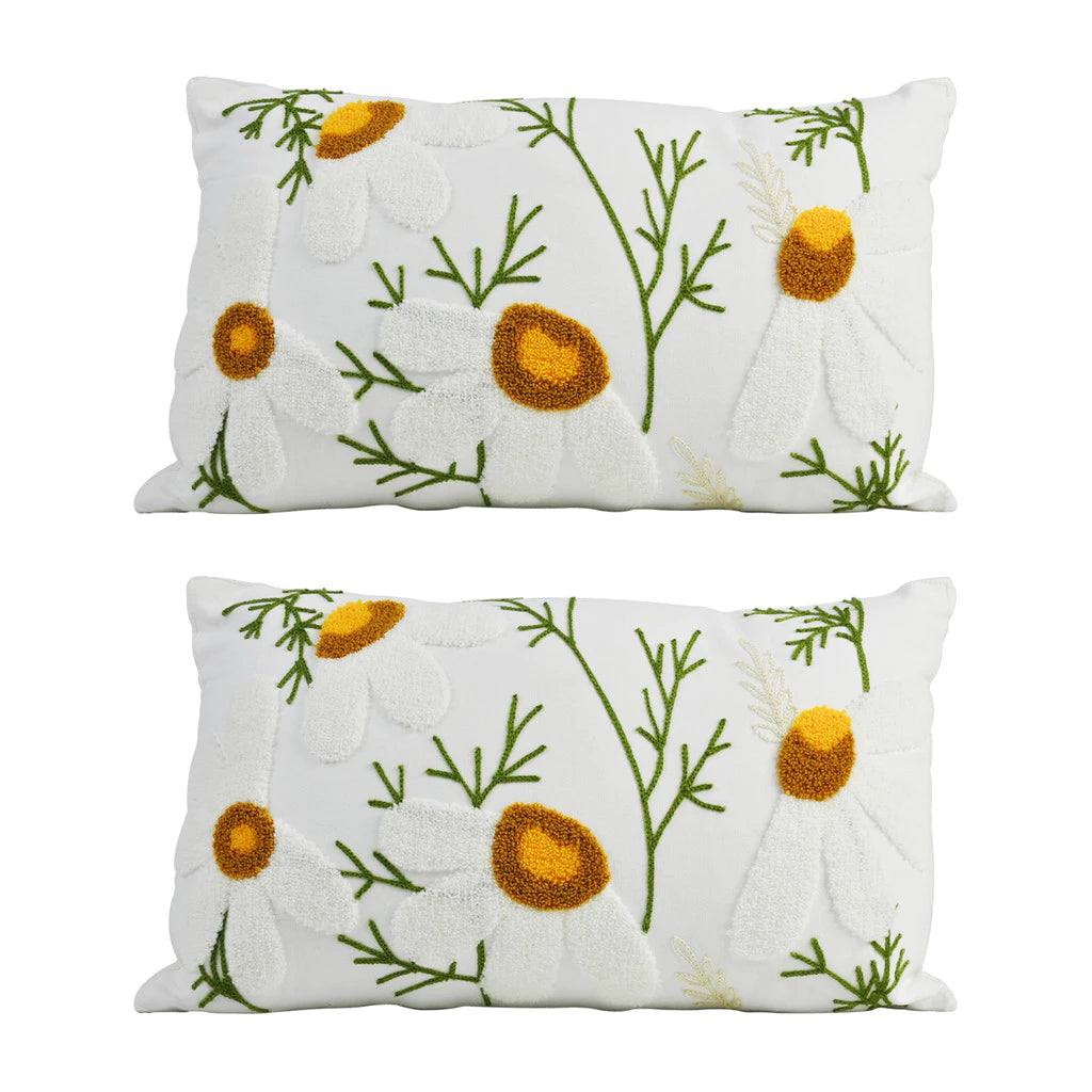 Capas de Almofada Bordadas - Kit com 2 Capas de Almofadas Boho para Sala e Quarto