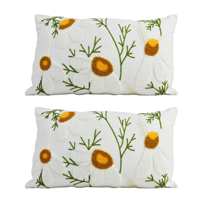 Capas de Almofada Bordadas - Kit com 2 Capas de Almofadas Boho para Sala e Quarto