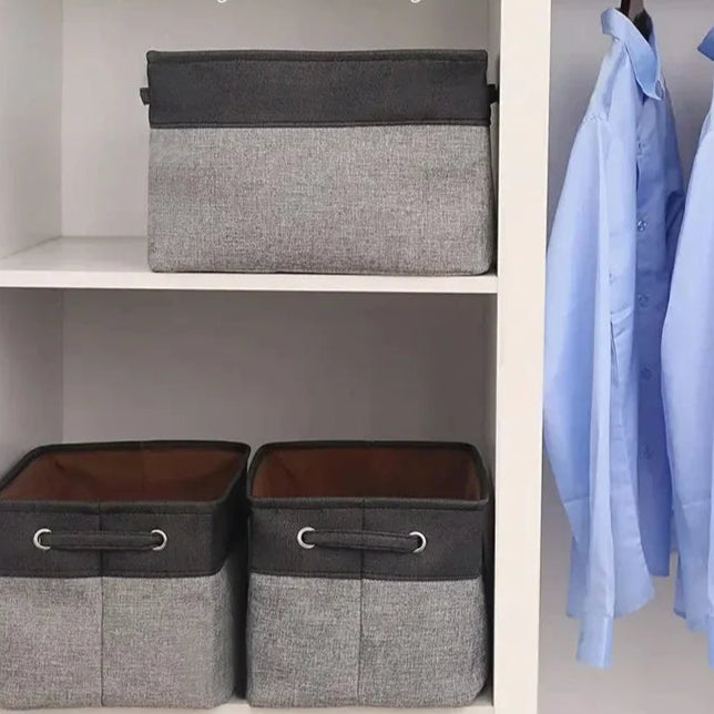 Caixas Dobráveis de Lona com Alças – Elegância e Organização