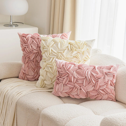 Capa de Almofada Luxo Floral 3D em Veludo