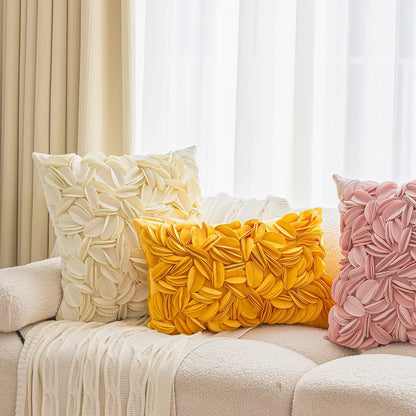 Capa de Almofada Luxo Floral 3D em Veludo