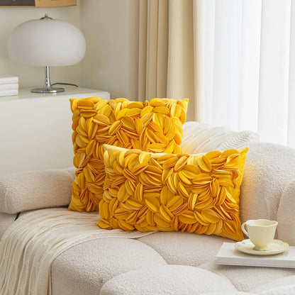 Capa de Almofada Luxo Floral 3D em Veludo