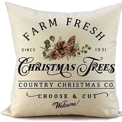 Capa de Almofada Natalina de Linho