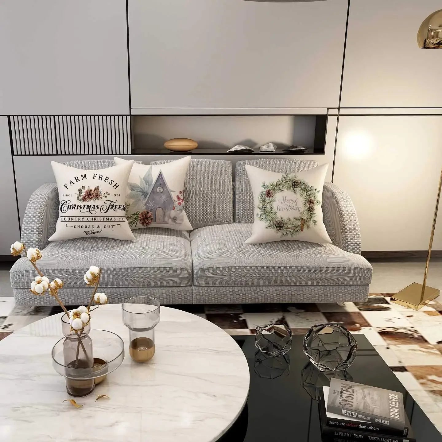 Capa de Almofada Natalina de Linho