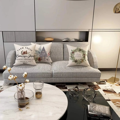 Capa de Almofada Natalina de Linho