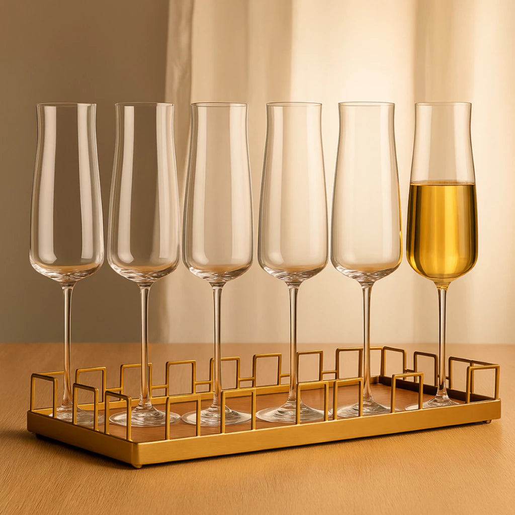 Conjunto com 6 Taças de Champanhe em Cristal Ecológico 210ml – Sofisticação e Brilho Bohemia