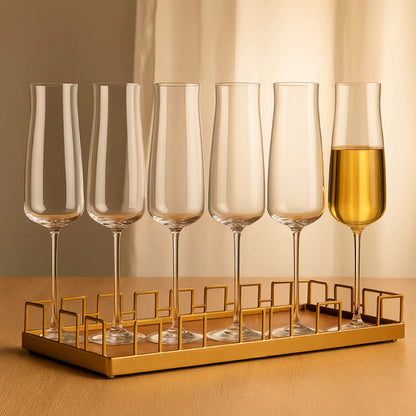 Conjunto com 6 Taças de Champanhe em Cristal Ecológico 210ml – Sofisticação e Brilho Bohemia