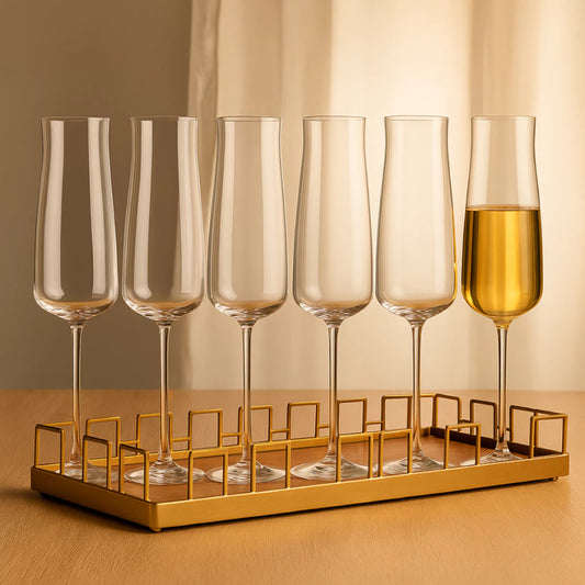 Conjunto com 6 Taças de Champanhe em Cristal Ecológico 210ml – Sofisticação e Brilho Bohemia