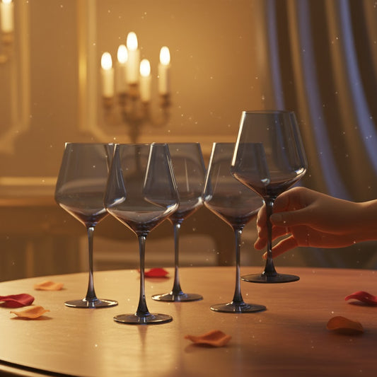 Conjunto com 6 Taças de Cristal Azul 595ml – Design Moderno e Luxo Premium