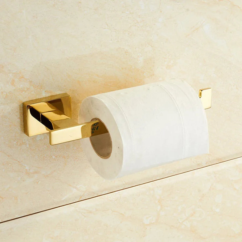 Conjunto de Acessórios de Banheiro Luxuoso Banhado a Ouro