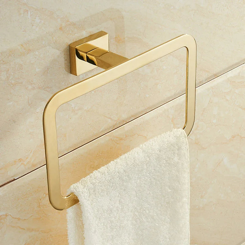 Conjunto de Acessórios de Banheiro Luxuoso Banhado a Ouro