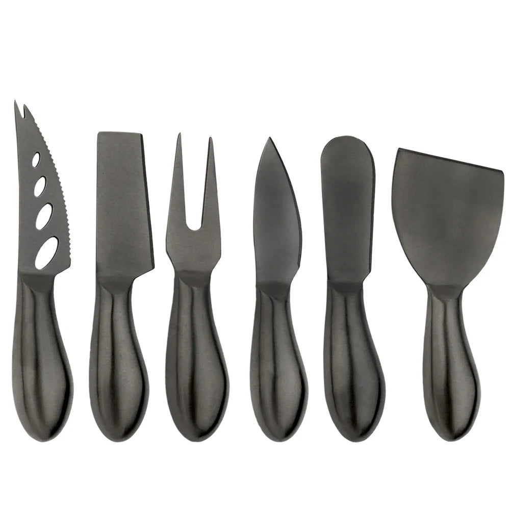 Conjunto De Faca De Queijo De Aço Inoxidável, Mini Faca De Manteiga, Espátula Fosco 6Pcs