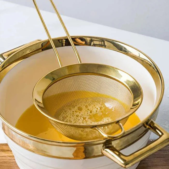Cobre Cozinha Filtros, Aço Inoxidável, Malha Fina, Conjunto de 3 peças