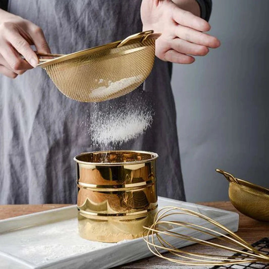 Cobre Cozinha Filtros, Aço Inoxidável, Malha Fina, Conjunto de 3 peças