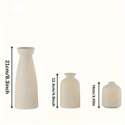 Conjunto de Vasos Cerâmicos Elegantes para Decoração - 3 Peças