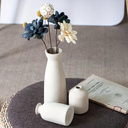 Conjunto de Vasos Cerâmicos Elegantes para Decoração - 3 Peças