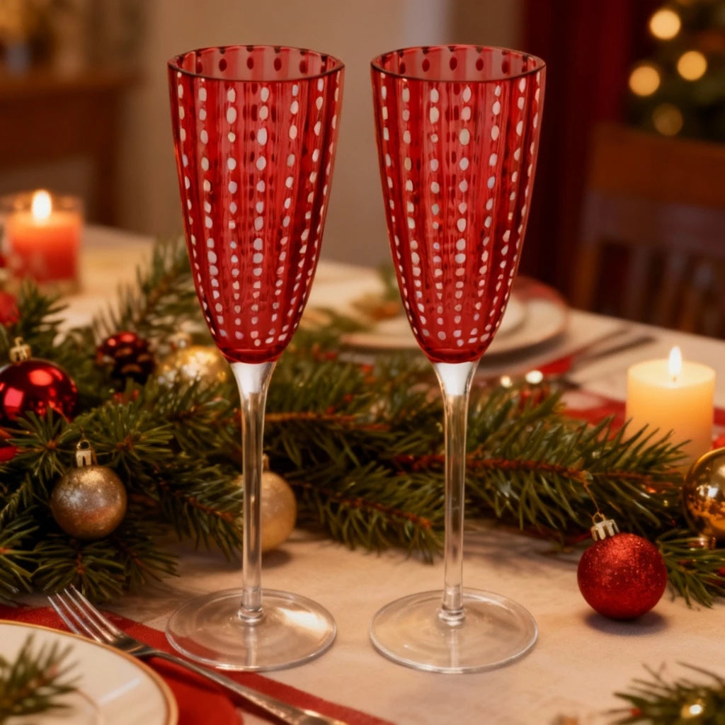 Conjunto com 2 Taças de Vidro Hibisco Vermelho 200ml – Elegância e Sofisticação